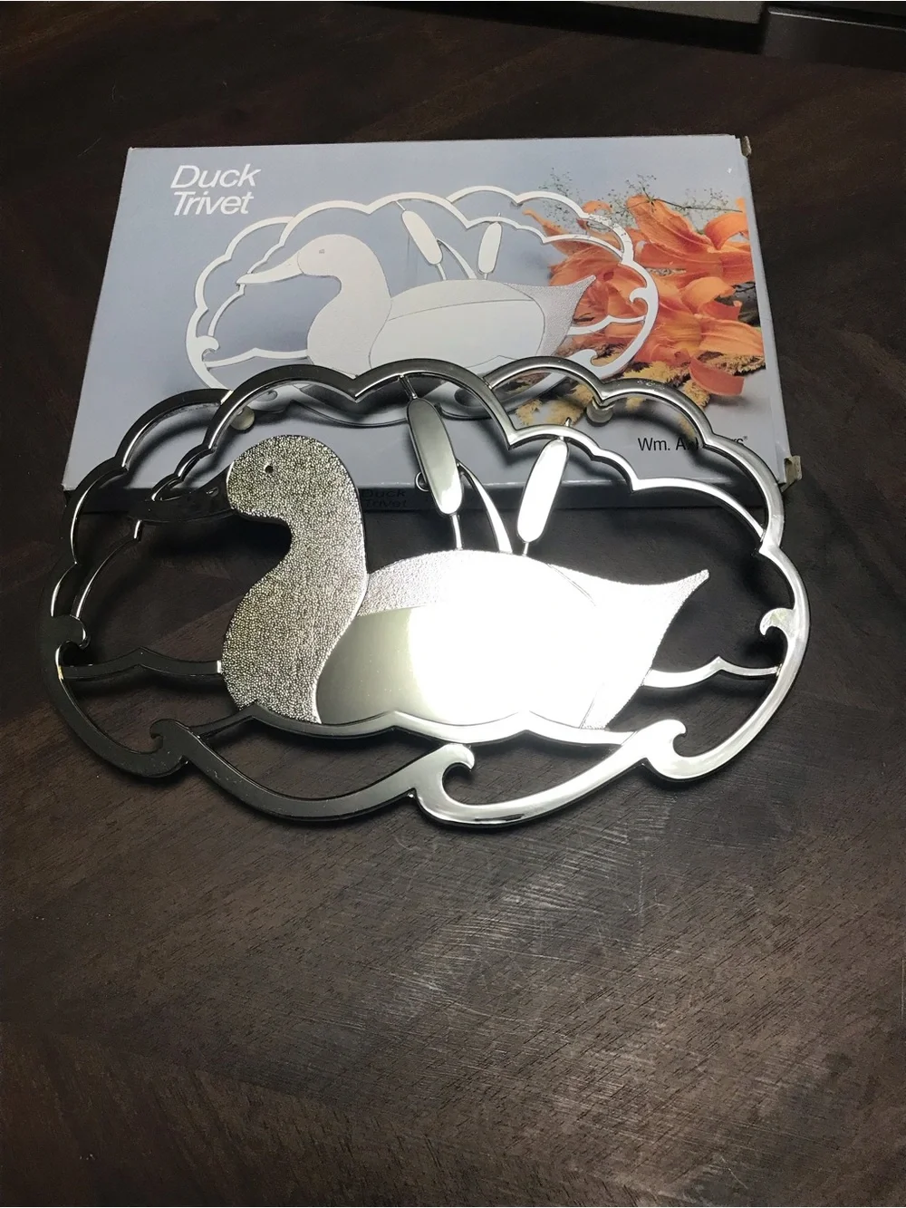 Vintage Silverplate p Duck Trivet